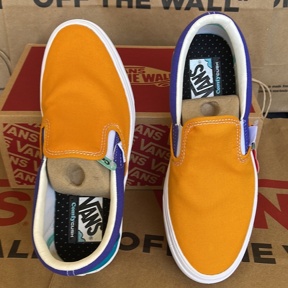 Vans Comfycush Slip-On Multi Block Multi/True White sneakers WMNS - Picture 13 of 16